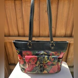 Patricia Nash Bolsena Leather Sienna Sunset Tote Shoulder Bag- EUC